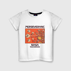 Футболка хлопковая детская NASA Марсоход Perseveranc, цвет: белый