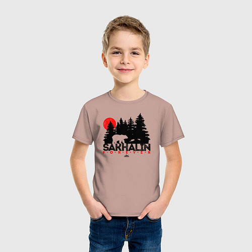 Детская футболка Sakhalin forever / Пыльно-розовый – фото 3