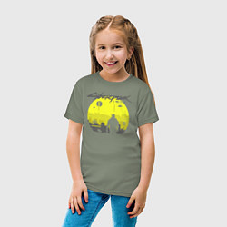Футболка хлопковая детская Cyberpunk 2077 CITY, цвет: авокадо — фото 2