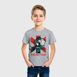 Футболка хлопковая детская TRAUMA TEAM Cyberpunk 2077, цвет: меланж — фото 2