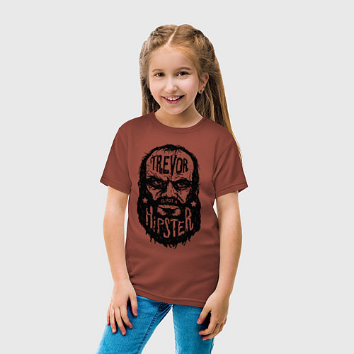 Детская футболка TREVOR IS NOT A HIPSTER / Кирпичный – фото 4