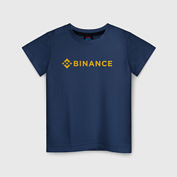 Футболка хлопковая детская BINANCE БИНАНС БИРЖА, цвет: тёмно-синий