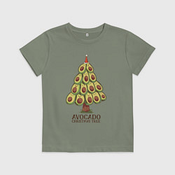 Футболка хлопковая детская Avocado Christmas Tree, цвет: авокадо
