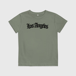 Футболка хлопковая детская Los Angeles, цвет: авокадо