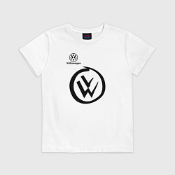 Футболка хлопковая детская Volkswagen, цвет: белый