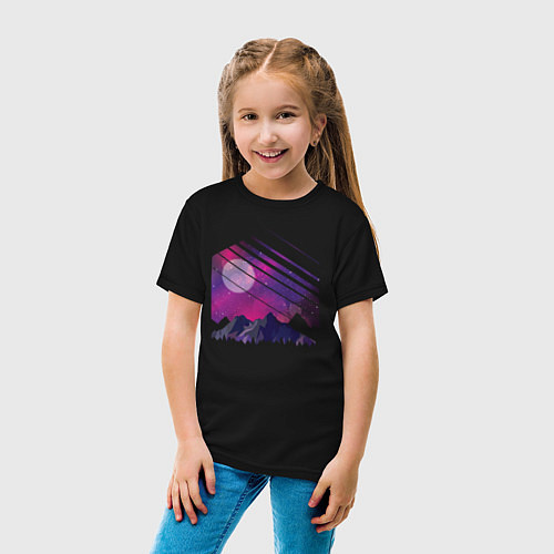 Детская футболка Mountain Galaxy / Черный – фото 4