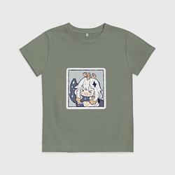 Футболка хлопковая детская Паймон, цвет: авокадо