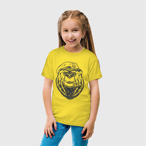 Детская футболка Русский медведь десантура / Желтый – фото 4