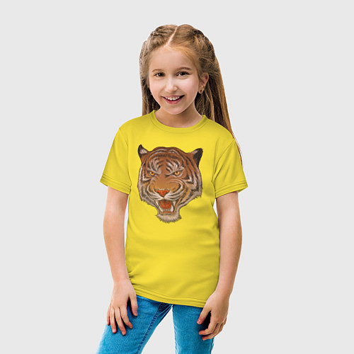 Детская футболка Голова тигра / Желтый – фото 4