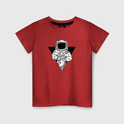 Футболка хлопковая детская Космонавт, цвет: красный