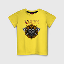 Футболка хлопковая детская Valheim, цвет: желтый