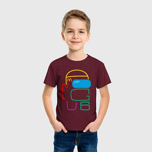 Детская футболка AMONG US COLOR TYPE / Меланж-бордовый – фото 3