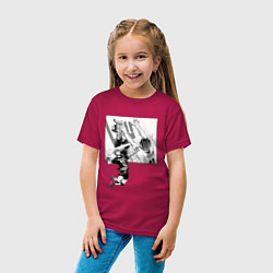 Футболка хлопковая детская Хината против Кагеямы HAikyuu, цвет: маджента — фото 2