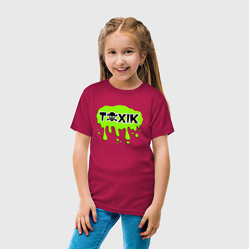 Детская футболка Токсик toxik / Маджента – фото 4