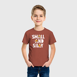 Футболка хлопковая детская Small and Silly, цвет: кирпичный — фото 2