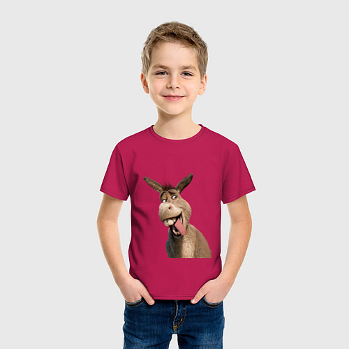 Детская футболка Шрек: Осел / Маджента – фото 3