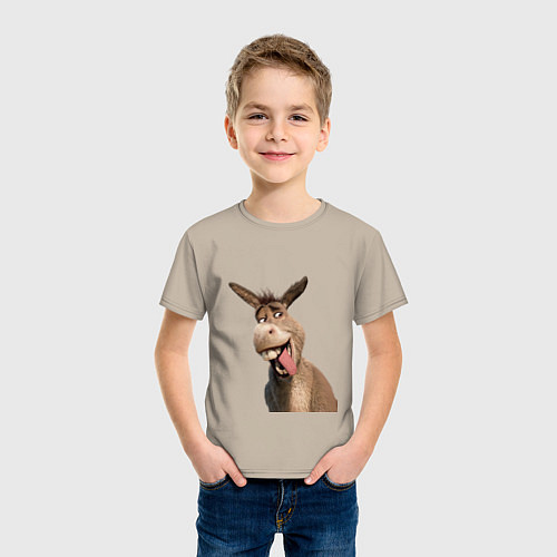 Детская футболка Шрек: Осел / Миндальный – фото 3