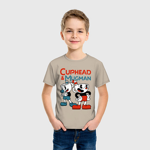 Детская футболка Cuphead & Mugman / Миндальный – фото 3