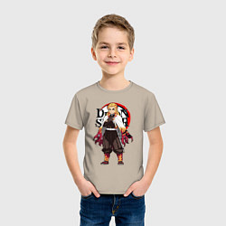 Футболка хлопковая детская РЕНГОКУ RENGOKU KNY, цвет: миндальный — фото 2