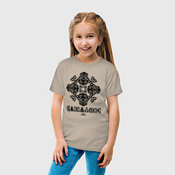 Футболка хлопковая детская Сахалин Коренной, цвет: миндальный — фото 2