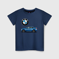 Футболка хлопковая детская BMW X6, цвет: тёмно-синий