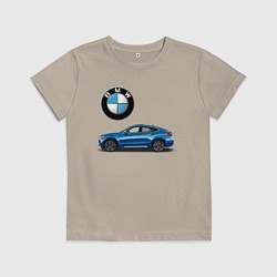 Футболка хлопковая детская BMW X6, цвет: миндальный