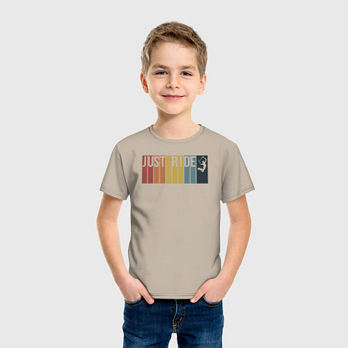 Детская футболка Трюковый самокат JUST RIDE / Миндальный – фото 3