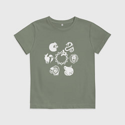 Футболка хлопковая детская СИМВОЛЫ 7 СМЕРТНЫХ ГРЕХОВ, цвет: авокадо