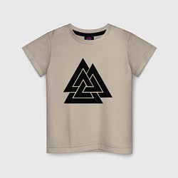 Футболка хлопковая детская Валькнут Valknut Z, цвет: миндальный