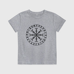 Футболка хлопковая детская Эгисхъялм Шлем ужаса Z, цвет: меланж