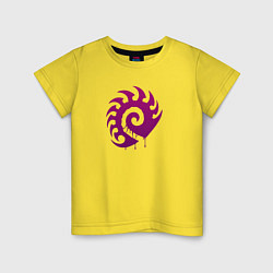 Футболка хлопковая детская Zerg logo Purple, цвет: желтый