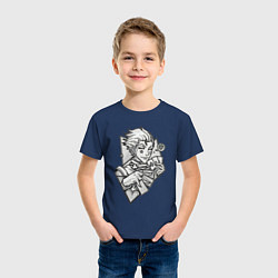 Футболка хлопковая детская Хисока hunter x хантер 2011, цвет: тёмно-синий — фото 2