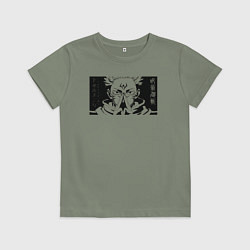 Футболка хлопковая детская Магическая битва Сукуна, цвет: авокадо