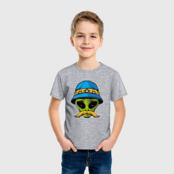 Футболка хлопковая детская Пришелец Хипстер, цвет: меланж — фото 2