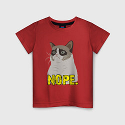 Футболка хлопковая детская Nope Cat, цвет: красный