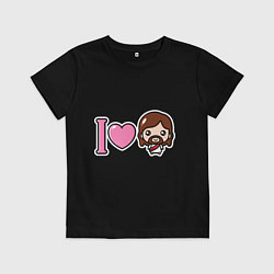 Футболка хлопковая детская Я люблю Иисуса, цвет: черный