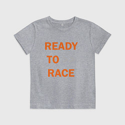 Футболка хлопковая детская KTM READY TO RACE спина Z, цвет: меланж