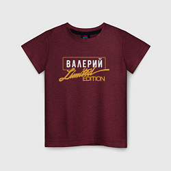 Футболка хлопковая детская Валерий Limited Edition, цвет: меланж-бордовый