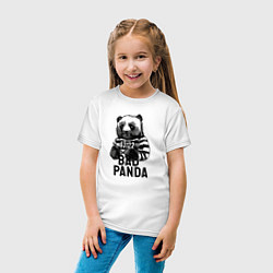 Футболка хлопковая детская Плохая панда, цвет: белый — фото 2