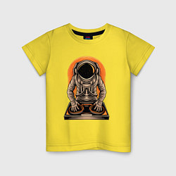 Футболка хлопковая детская Космонавт диджей - cosmo DJ, цвет: желтый