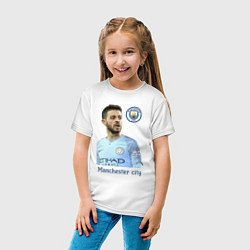 Футболка хлопковая детская Бернарду Силва Манчестер Сити, цвет: белый — фото 2