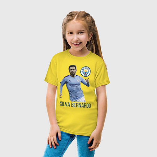 Детская футболка Silva Bernardo Манчестер Сити / Желтый – фото 4