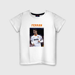 Футболка хлопковая детская Ферран Торрес Ferran Torres, цвет: белый