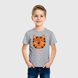 Футболка хлопковая детская Тигр, цвет: меланж — фото 2