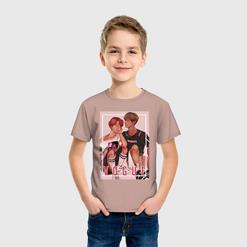 Детская футболка BTS Vogue / Пыльно-розовый – фото 3