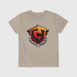 Футболка хлопковая детская Чемпион, цвет: миндальный