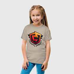 Футболка хлопковая детская Чемпион, цвет: миндальный — фото 2