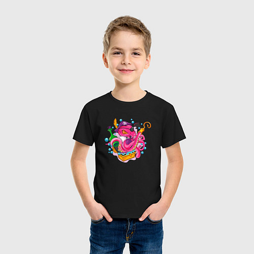 Детская футболка Осьминог пират / Черный – фото 3