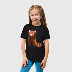 Футболка хлопковая детская Нападение милой панды, цвет: черный — фото 2