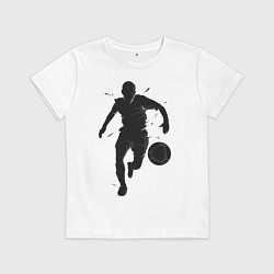 Футболка хлопковая детская Футболист, цвет: белый